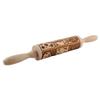 Nativity Pattern Xmas Christmas Wooden Embossing Rolling Pin With 9 Different Scene For Baking Embossed Cookies