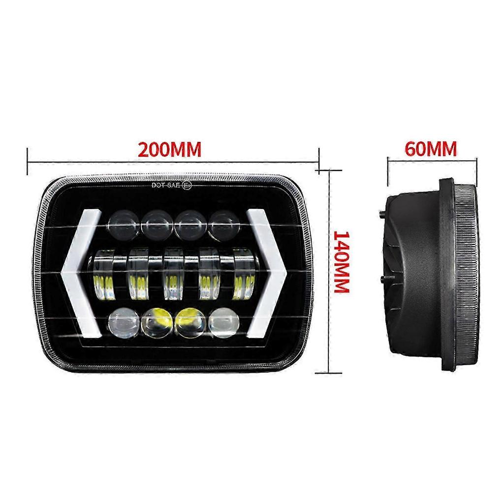 1pc LED Headlight Halo DRL Turn Signal For Jeep Wrangler YJ Cherokee XJ MJ 7x6"/5x7"