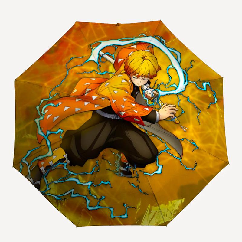 

1PC Demon Slayer: Kimetsu no Yaiba Automatic Folding Umbrella, Automatic Folding Umbrella with 8 Ribs, Convenient for Outdoor Use 002