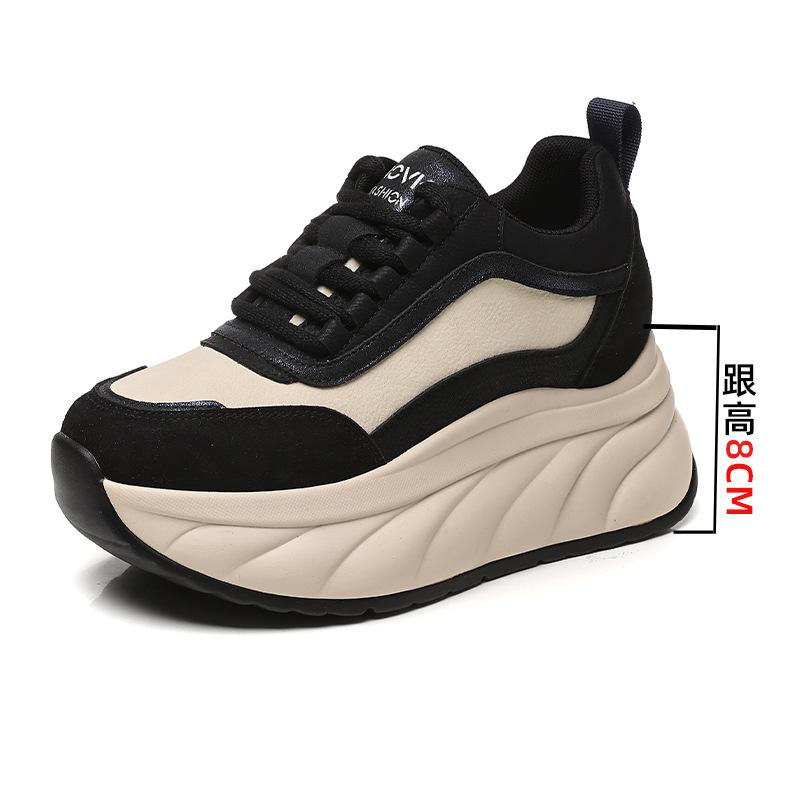 

2025 women s shoes autumn and winter new versatile and non-smelly foot thick-soled Forrest Gump shoes increase the height of casual dad shoes children 34