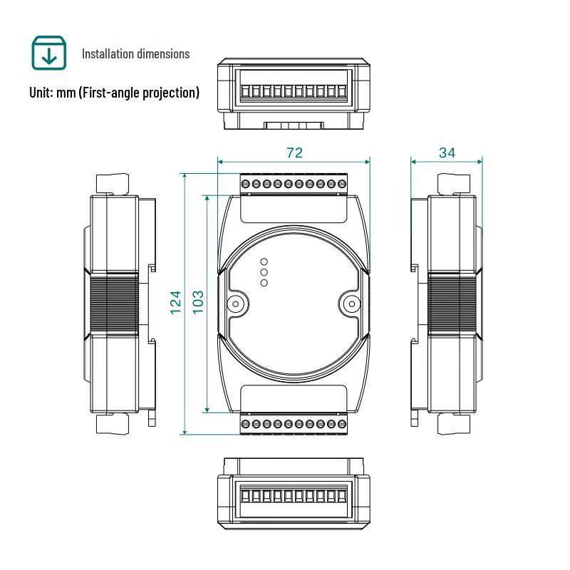 Maiwei Industrial RS232/RS485 Serial Hub