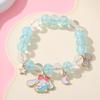 Sanrio Cinnamoroll Crystal Beaded Bracelet - Handmade Cartoon Gift for Female Students, Friends, and Couples.
