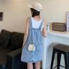 Oversize Women Denim Suspender Strap Dresses Summer Sleeveless Loose Casual Short Dress Female Versatile Sundress