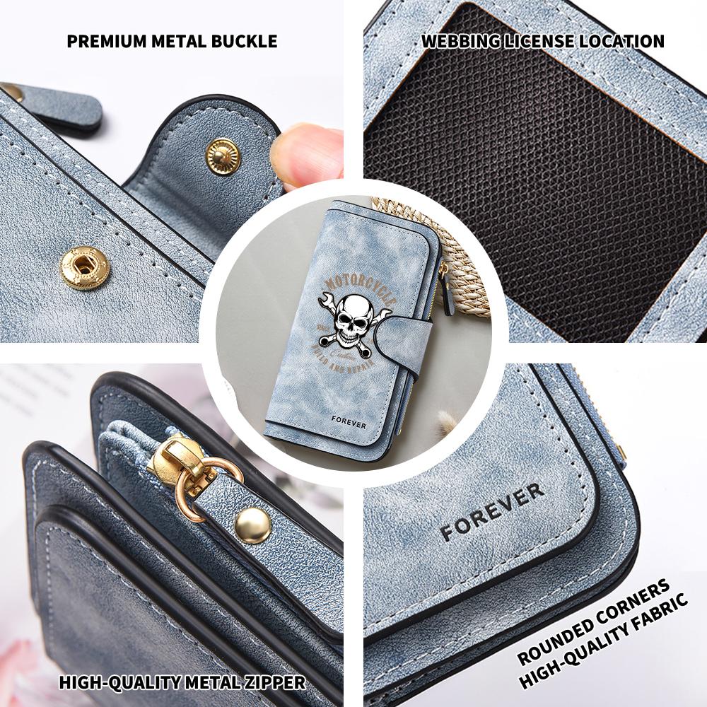 Vintage Skull Men Wallet Portable Multi Card Holder Fashion Trendy Purse