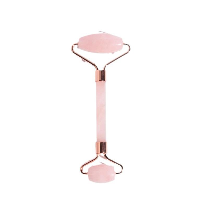 Rose Quartz Roller & Gua Sha Set with Customizable Logo - Natural Jade Face and Eye Massager