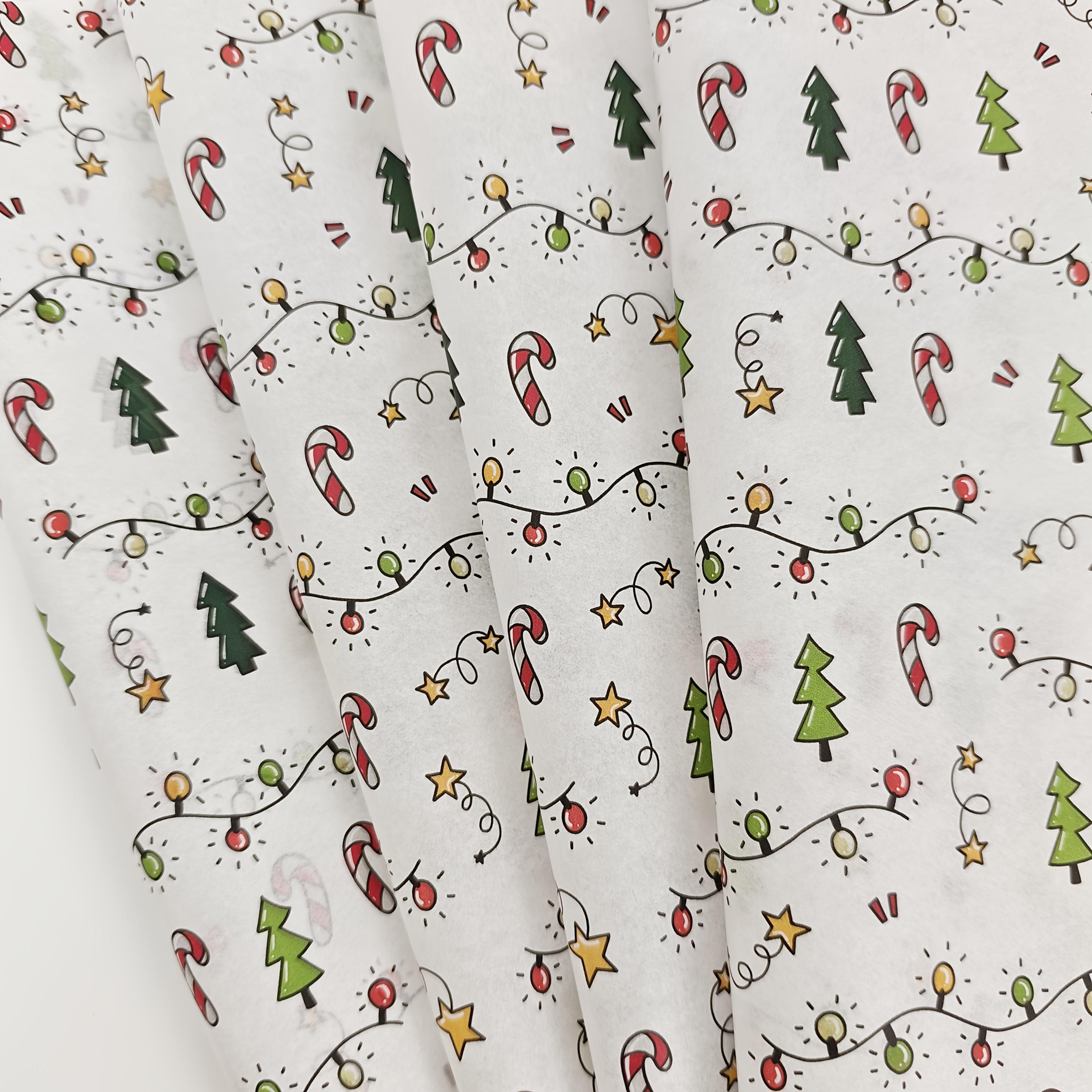 

10PCS 70x50cm Christmas Lantern Paper Glossy Copperplate Paper Gift Wrapping for Xmas Thanksgiving Birthday Bouquet Packaging 70x50cm