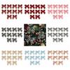 10Pcs/set Cloth Christmas Plaid Bow Various Style Cute Xmas Tree Pendant Plaid Bow Soft Christmas Garland Accessories