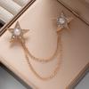 New Fashion Pearl Star Brocohes for Women and Men Tassel Chain Corsage Lapel Pins Luxulry Jewelry Accessories