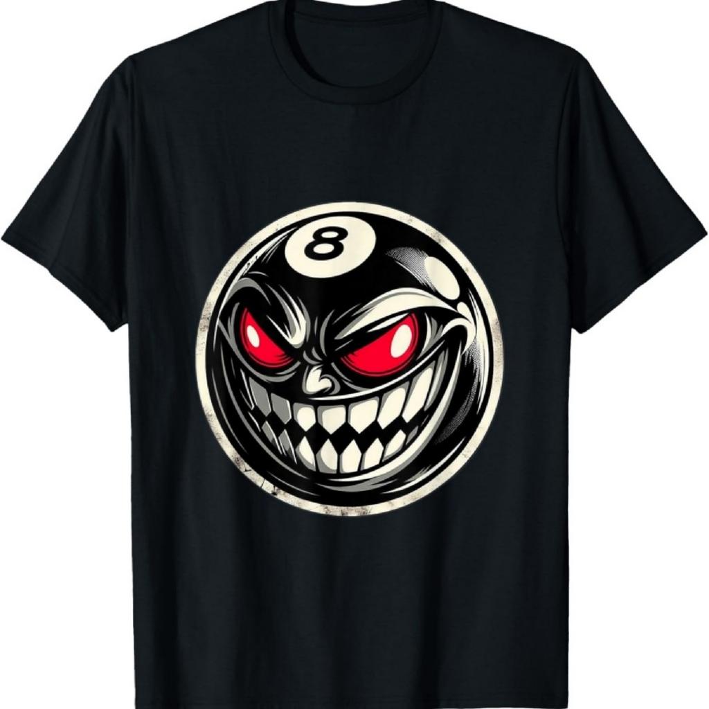 Unisex Psycho 8 Ball T-Shirt, Black, Small