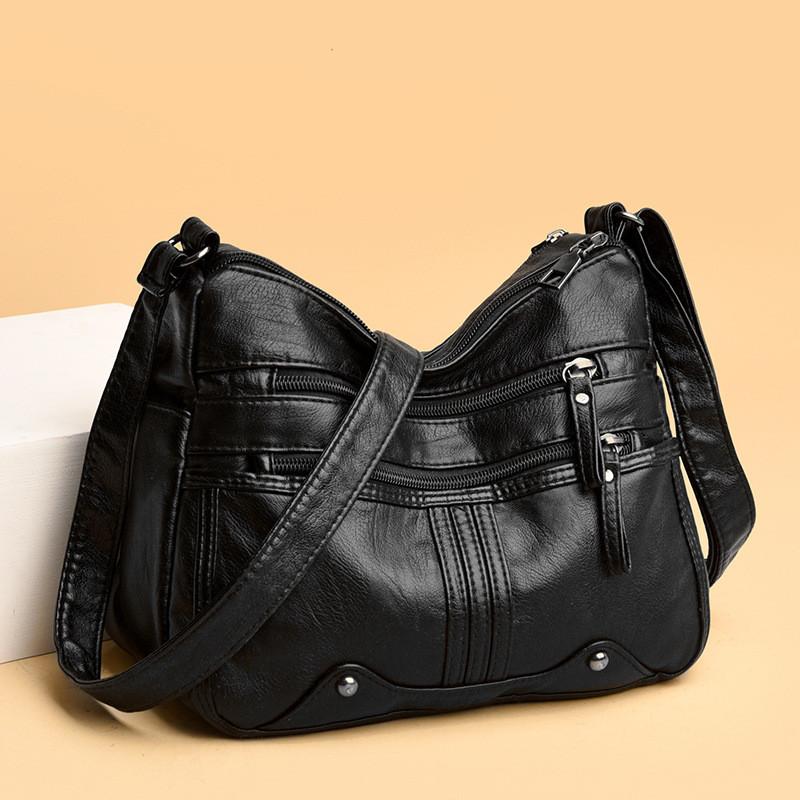Pu Leather Crossbody Bag For Middleaged Women With Multiple Compartments For Casual Travel