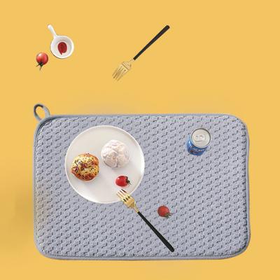 Dish Drying Mat Strong Microfiber Water Absorption Hanging Quick Dry Hole Countertop Sink Draining