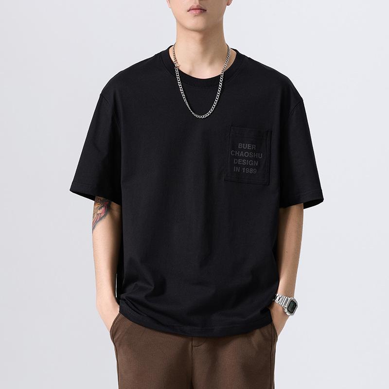 American Retro Short-sleeved T-shirt for Men's Summer New Round Neck Loose Large-size Half-sleeved Shirt