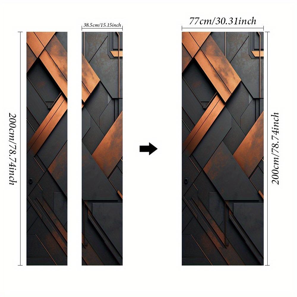 

Геометрические наклейки на двери | ПВХ самоклеящиеся, Современный дизайн в черном и медном цвете, Современный домашний декор для спален, гостиных и ванных комнат 77*200CM