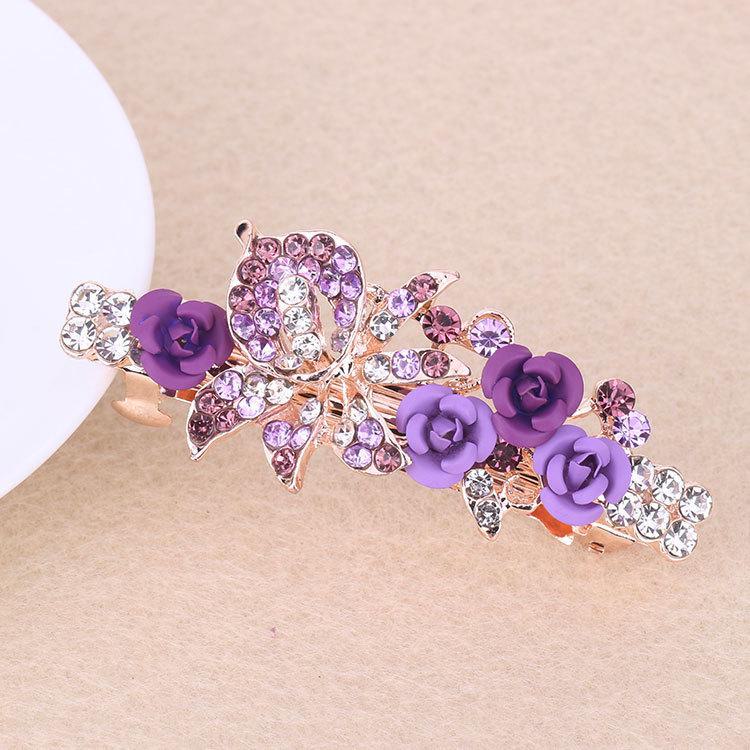 Rose Rhinestone Hairpin - Korean Style Hair Accessory for Women