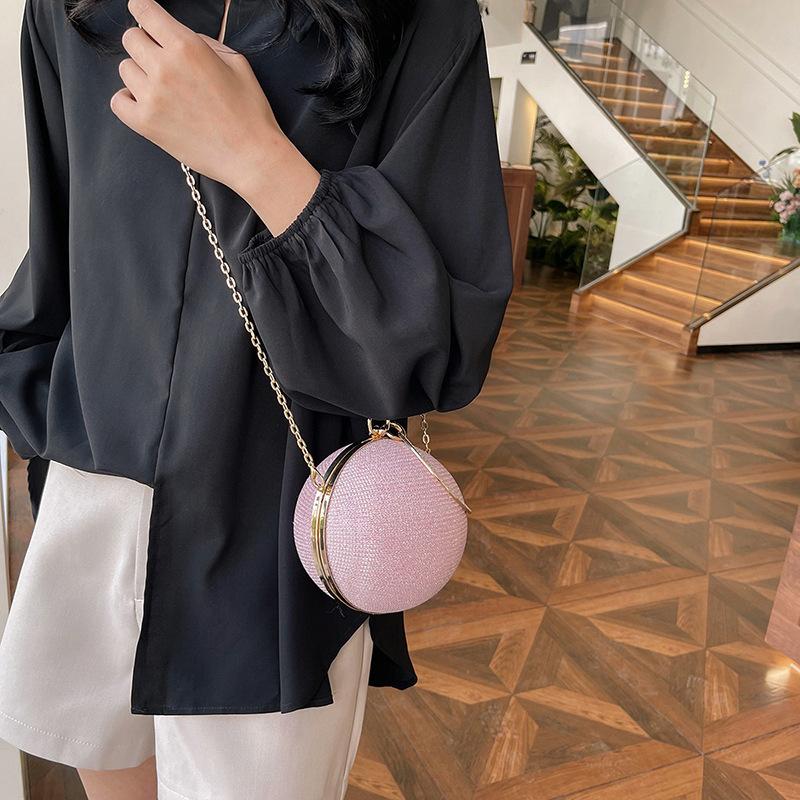 Runde Balltasche im Nischendesign für Damen, neue tragbare High-End-Messenger-Kette, kleine Tasche, Abendessentasche, Mini-Lippenstifttasche