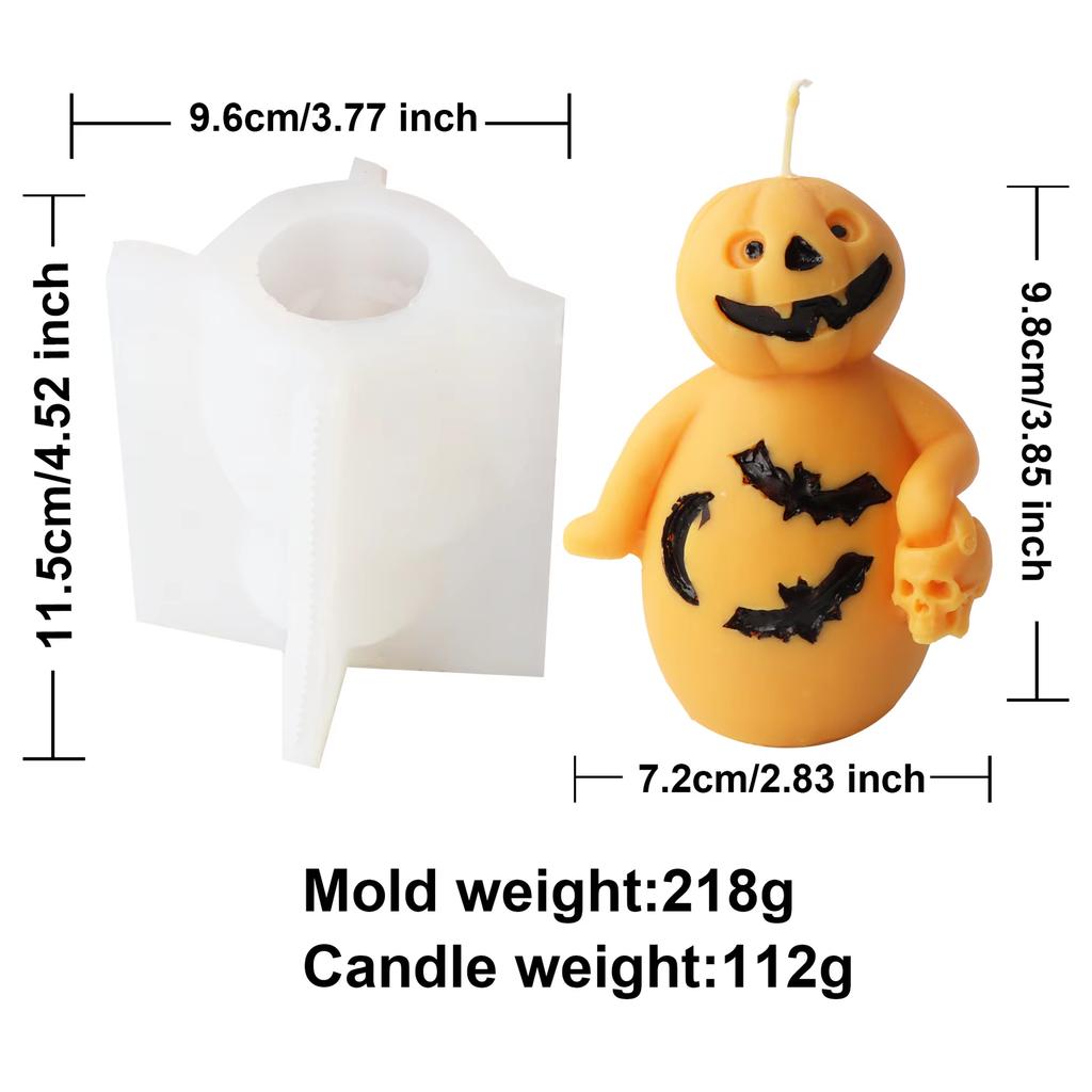 Halloween Gestapelte Kürbis Kerzenform DIY Handgemacht Böser Kürbis Totenkopf Pflanze Harz Gipsform Handwerk Party Dekoration