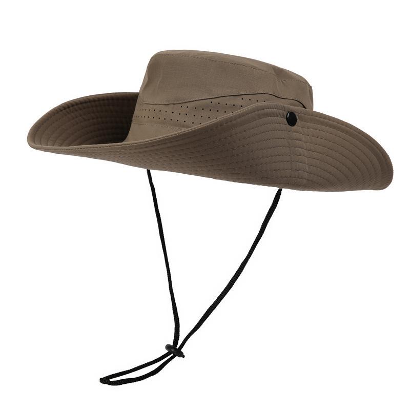 Quick Dry Wide Brim Bucket Hat for Men Women Cap Breathable Adjustable Chin Strap Outdoor Hiking Fishing Sun Hat