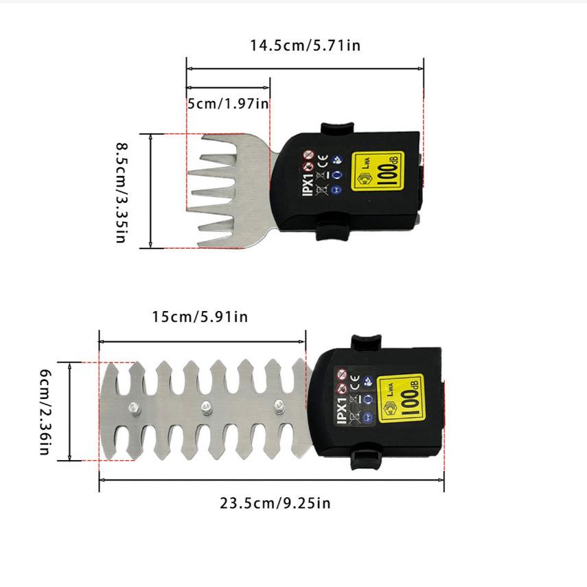 Wiederaufladbare Doppelzweck-Heckenschere und Astschere mit Lithium-Akku für die Einhandbedienung