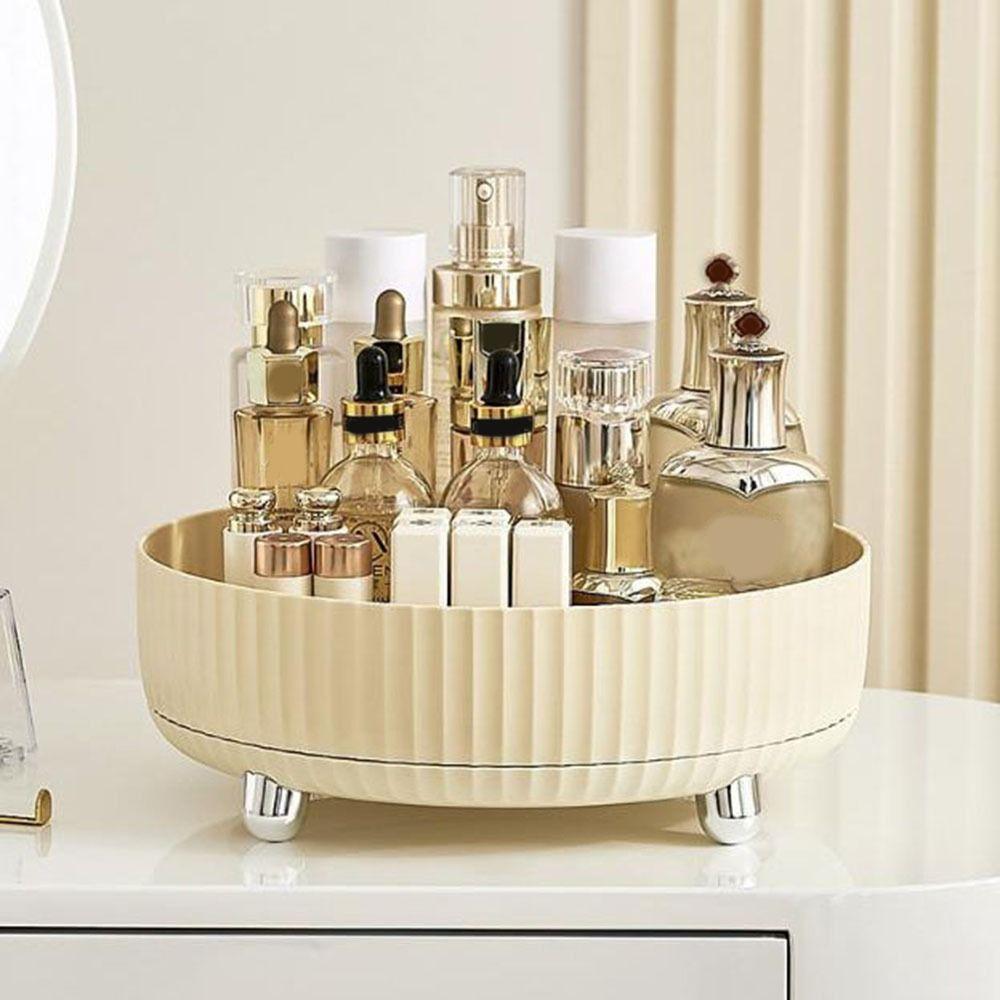 Large Capacity Makeup Storage Tray Round Spinning Organizer  Bathroom