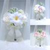 Calla Lily Floral Bridal Bouquet White Rose Tulip Artificial Flowers Bouquet Silk Floral Fake Flowers Bridal Accessories