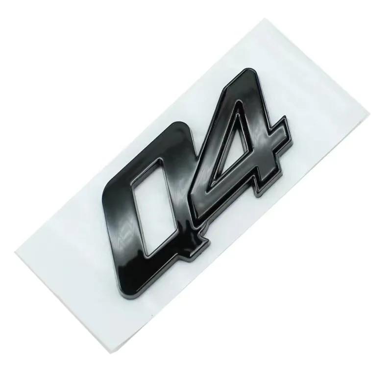 3D ABS Chrome Black Red Logo Q4 Emblem Car Trunk Decal For Q4 Stikcer Accessories