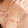 Fashion Flower Stainless Steel Bracelets For Women Trendy Gold Color Metal Bracelet Party Birthday Daily Cute Romantic Jewelry