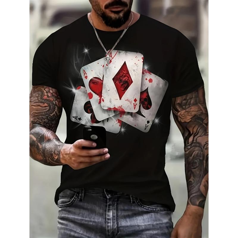Men's 3D Pattern Print T-Shirt Summer High Definition Graphic Short Sleeve Tee Harajuku Style Plus Size Fashion