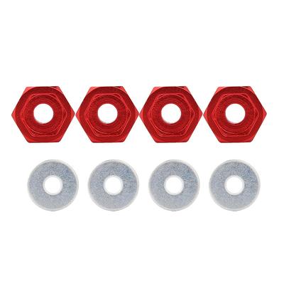 4PCS Mini RC Car Wheel Hex Adapter 12 To 17 for HSP 110 Electric Road Vehicle Truck (red)