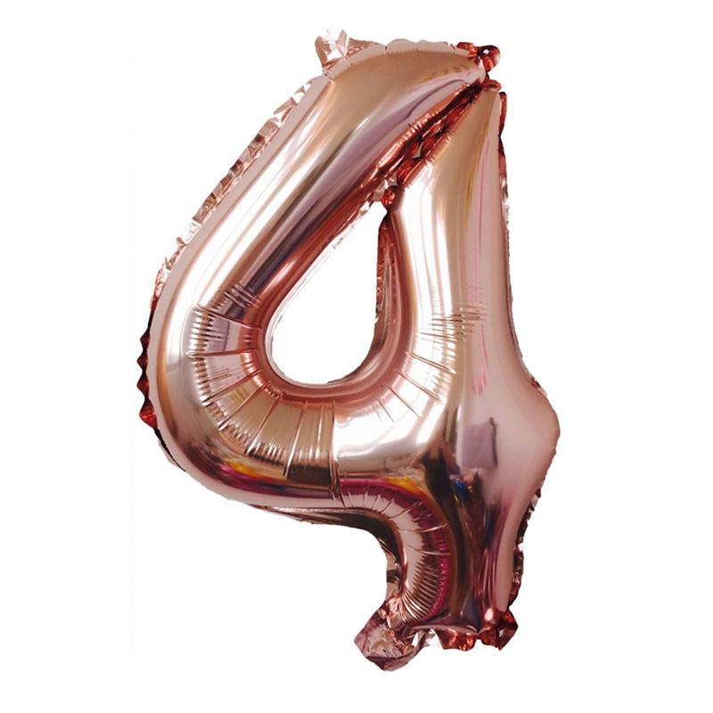 32-inch Gradient Gold/Silver/Rose Gold Number Foil Balloon (US Version)