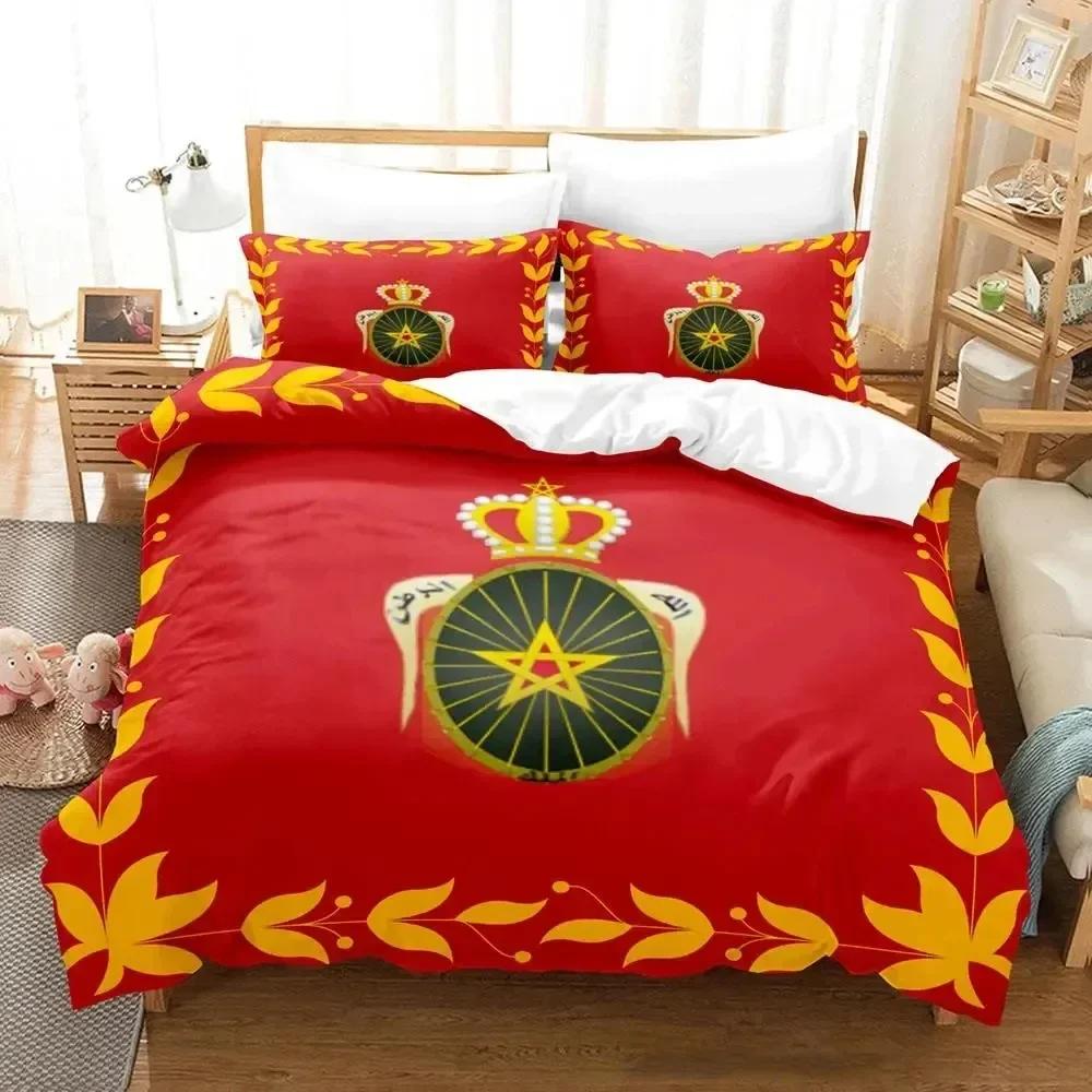 Luxury New 3D Print Morocco Flag Comfortable Duvet Quilt Cover Pillowcase Bedding Set Children Bedroom Decoration Home Textile
