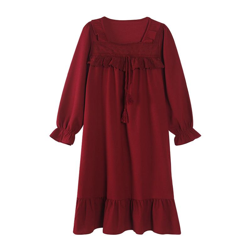 Couple Red Pajamas Spring and Autumn Cotton Pajamas Natal Year Wedding Newlywed Loungewear One Man and One Woman Pajamas