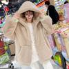 Winter new imitation Rex rabbit fur light thickened hooded coat lamb wool coat women