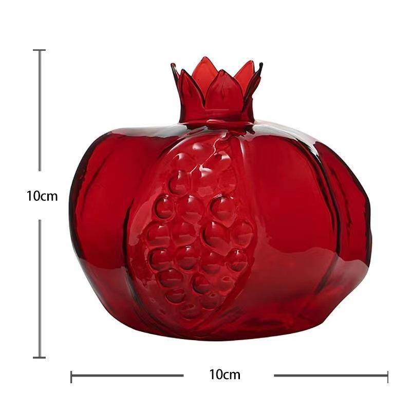 Handmade Pomegranate Clear Glass Flower Vase Transparent Glass Vase Hydroponic Pots for Wedding Party Home Table Decor