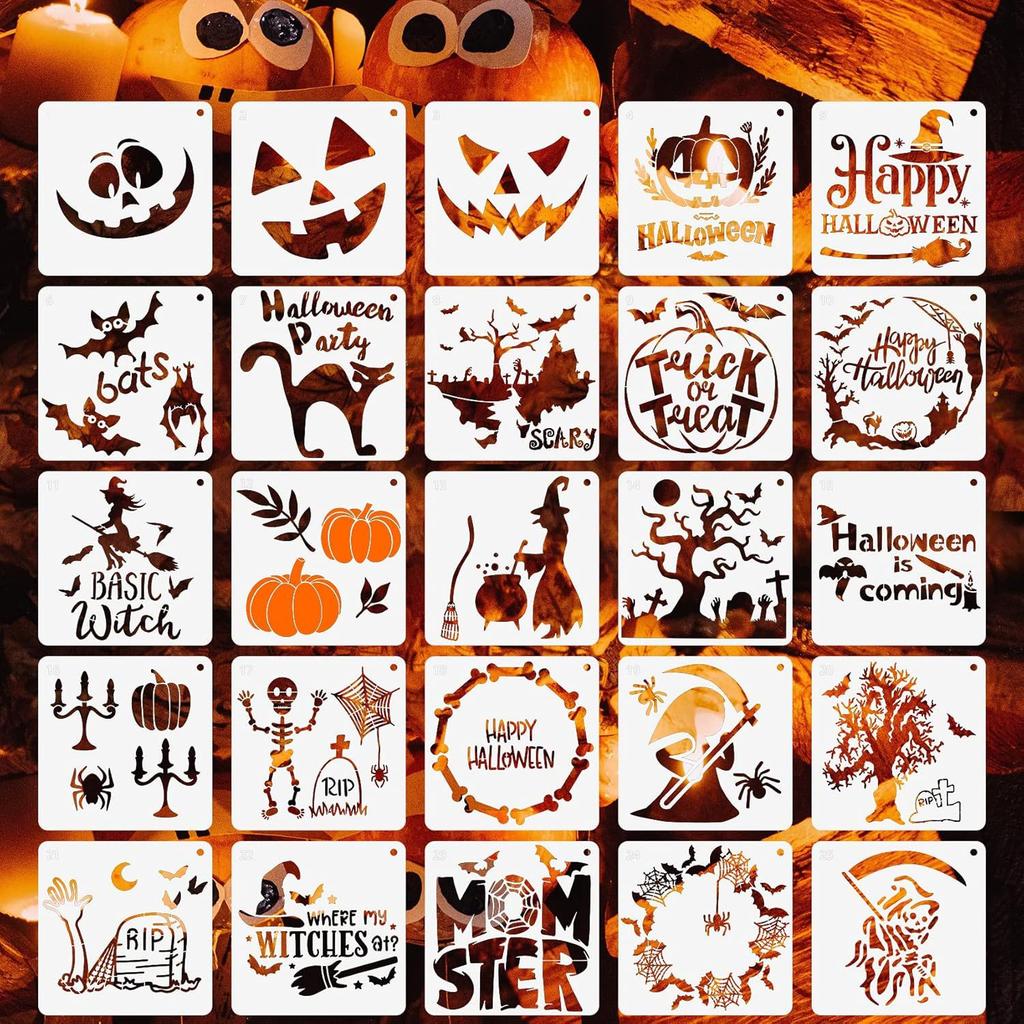 New Styles, Halloween Theme Park, Hollowed Out Templates, Ghost Pumpkins, Spider Webs, Witches, Graffiti Patterns, DIY Painting Templates