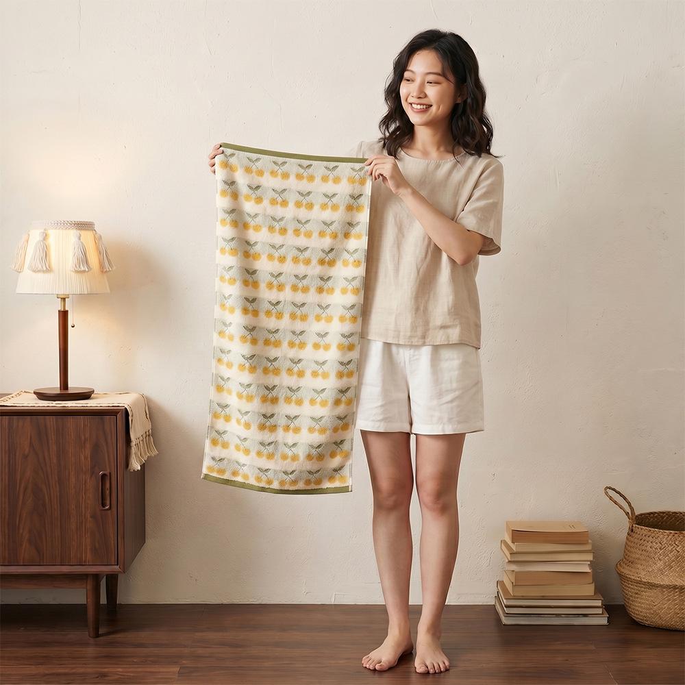 Colorful Polka Dot 100% Cotton Couples' Face Towel, Zero-Twist Yarn-Dyed, Thickened 110g, 35x75cm