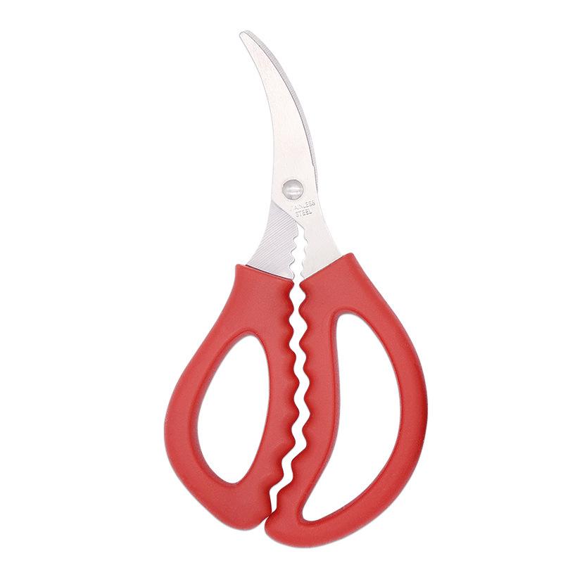 Multi-functional Stainless Steel Seafood and Shrimp Peeling Scissors красный