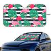 Cabana Stripe Flamingo Car SunSha Windshield Foldable Three-layer Insulation Sunsha By Suction Cup Blocks UV Rays Sun
