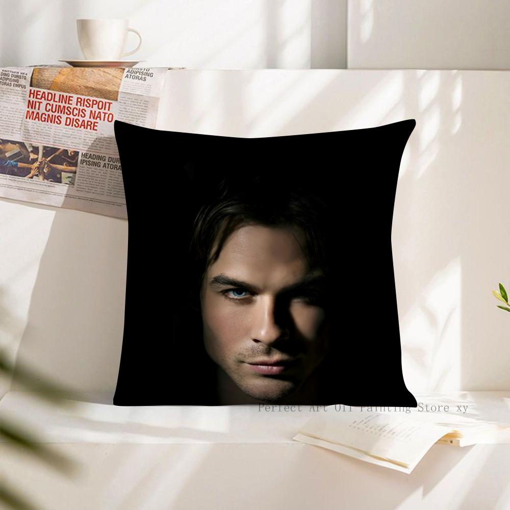Schauspieler Damon Salvatore Kissenbezug Quadratisches Kissenbezug Schlafzimmer Sofa Zimmer Dekoration Lässiger Kissenbezug