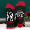1 Pair Festive Christmas Socks Cute Snowman Bowknot Letters Print Mid Tube Winter Socks Holiday Gift