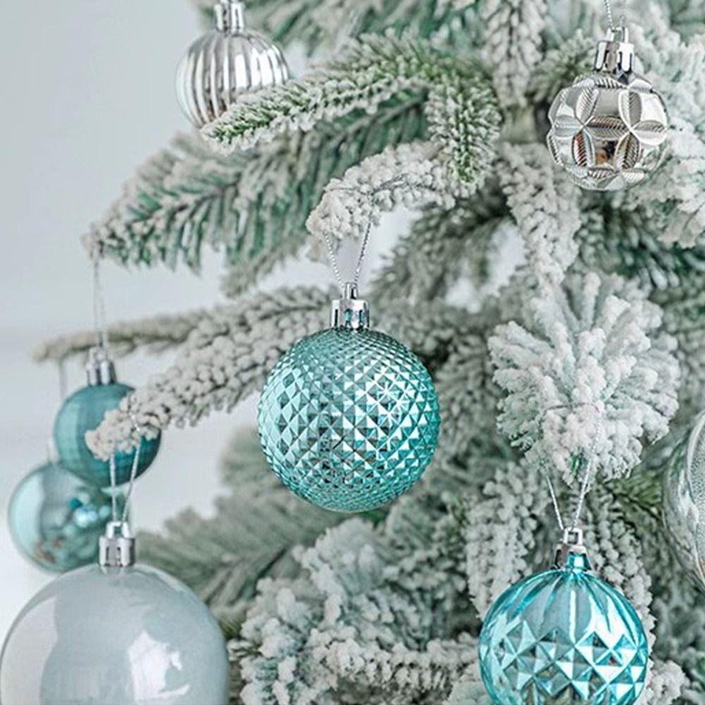 34pcs Crafts 4/5/6/8cm Christmas Ball Delicate Creative Christmas Tree Pendant Painted Colorful Hanging Ornament Party