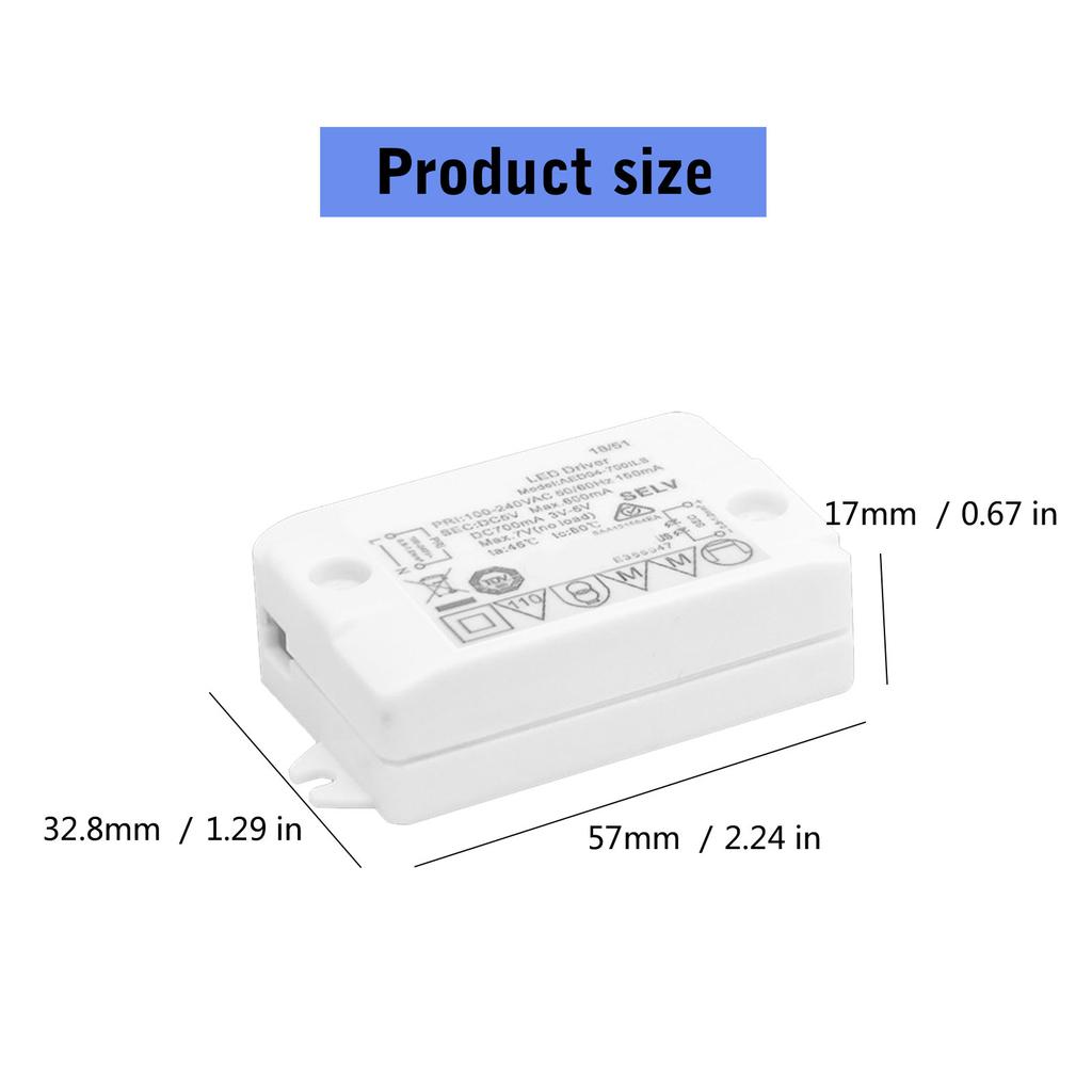 350mA LED Driver Konverter Konstant Strøm & Konstant Spenning Strømforsyning Kortslutningsbeskyttelse Strømforsyning