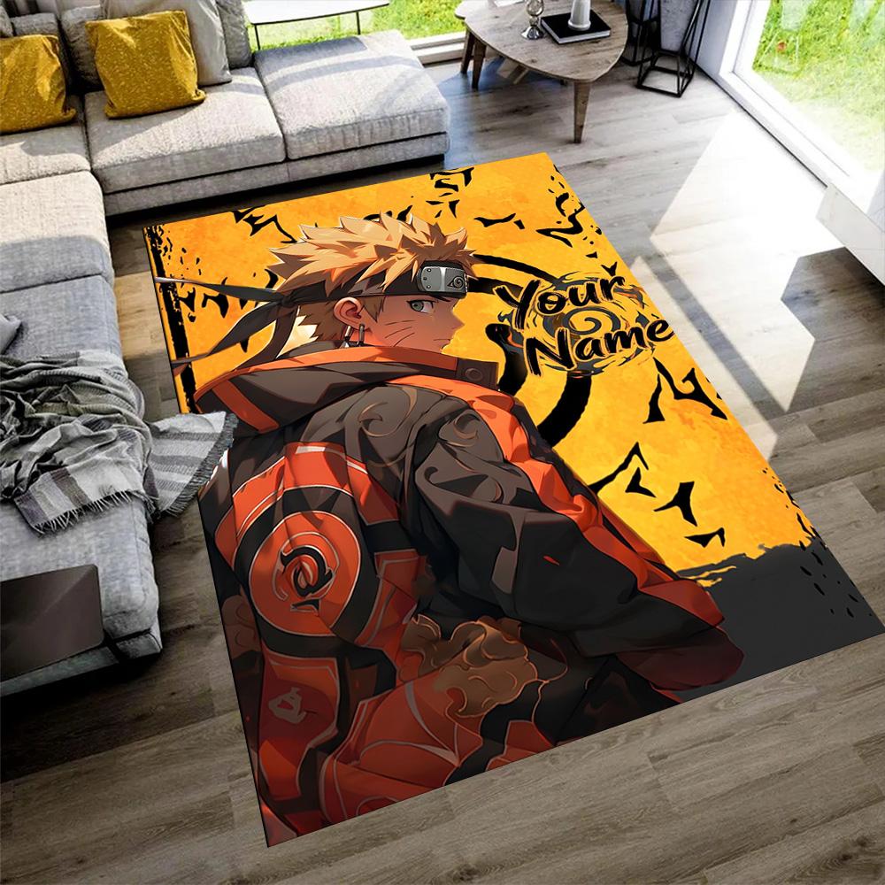 Naruto Character Customizable Name Floor Rug Office Rug Suitable for Kitchen Hallway Decorate Room Bedrooms Anti-slip Rug Decorate Offices