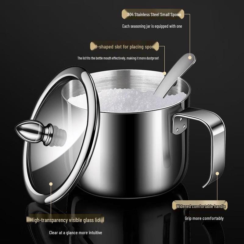 304 Stainless Steel Seasoning Jar with Handle