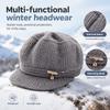 Thickened Pumpkin Beret Hat Windproof Ear Protection Cap Knitted Wool Hat  for Middle Aged Women