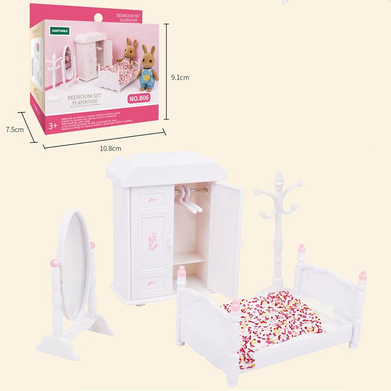 

1:12 Лесная семейная кукольная мебель Монтессори миниатюрный кукольный домик кухня спальня ванная комната аксессуары для девочек подарки