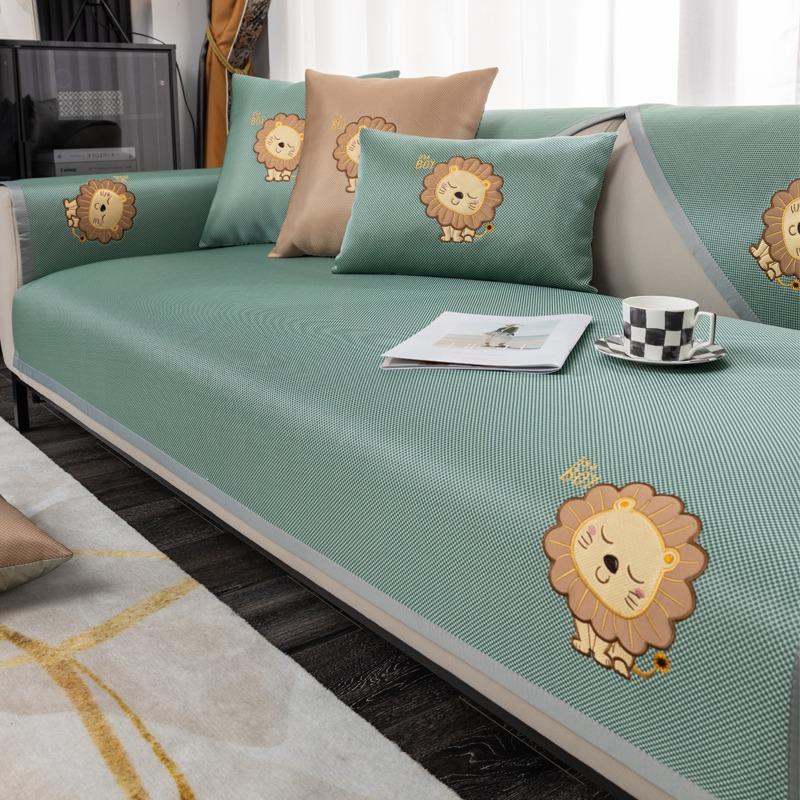 

Подушка для дивана из ледяного шелка, летний нескользящий летний коврик, простой современный свежий чехол для дивана, ткань 70*70cm