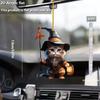Cat Pendant Halloween Decoration Witch Cat Lantern Ornament Cute Hanging Acrylic Pendant for Car Bag Keychain Decor