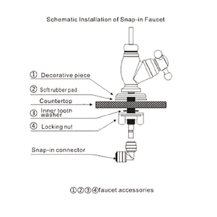 Sink Faucet with Fitting Stainless Drinking WaterFaucet Beverage Faucet 1/4 Tube