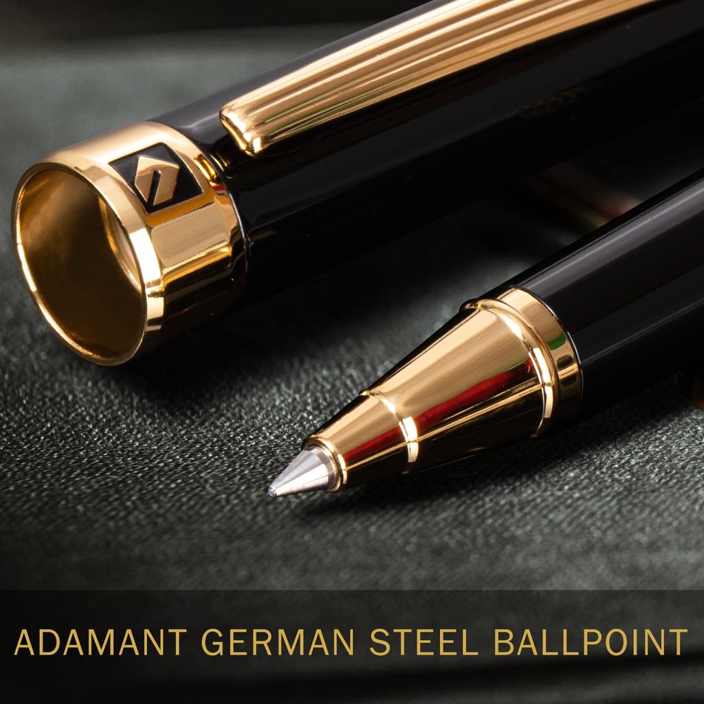 Kulepenn Kvinner 24K gull ferdig fantastisk Luksuspenn Schmidt Ink Best Rollerball Pen Gavesett for Premium Bursdagsgave Gave Lakk med 24