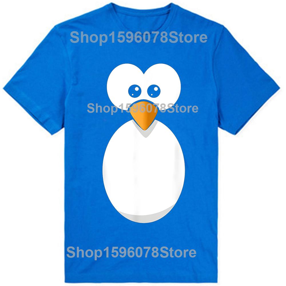 Funny Penguin Face Design or Easy Costume Black Penguin TShirt Unisex Summer Streetwear Tops Harajuku Cotton Camisas